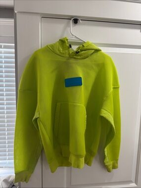 Jordan Neon Lime Green Hoodie with Red Jumpman Patch